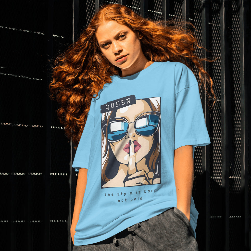SCUBAAA Women's Queen of Style & Confidence Oversized T-Shirt
