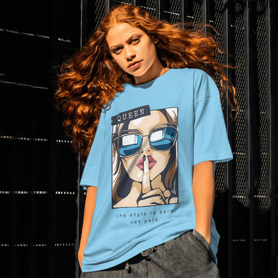 SCUBAAA Women's Queen of Style & Confidence Oversized T-Shirt