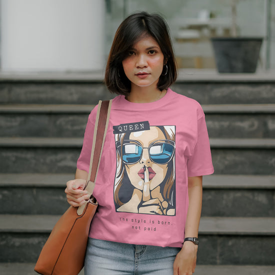 SCUBAAA Women's Queen of Style & Confidence Oversized T-Shirt
