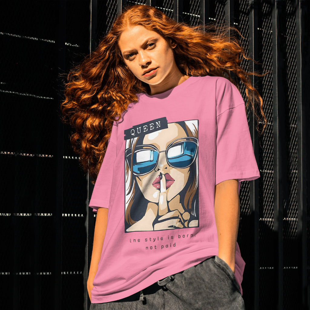 SCUBAAA Women's Queen of Style & Confidence Oversized T-Shirt