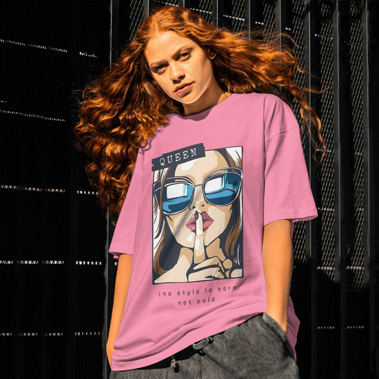 SCUBAAA Women's Queen of Style & Confidence Oversized T-Shirt
