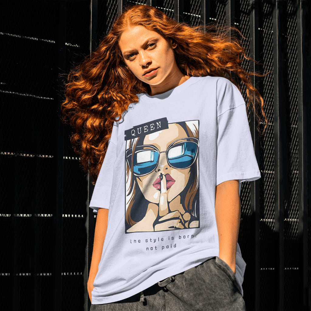 SCUBAAA Women's Queen of Style & Confidence Oversized T-Shirt