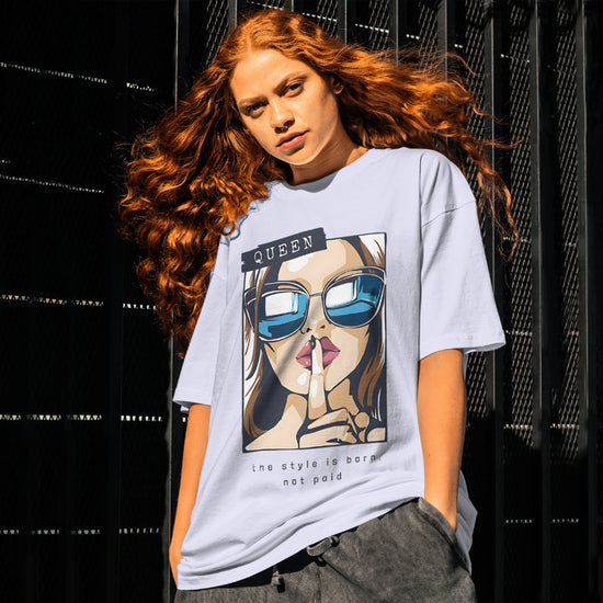 SCUBAAA Women's Queen of Style & Confidence Oversized T-Shirt