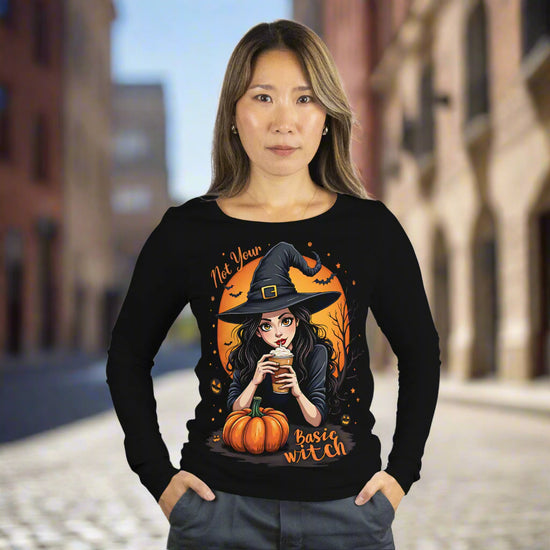 SCUBAAA Women's Not Your Basic Witch Full Sleeve Tee