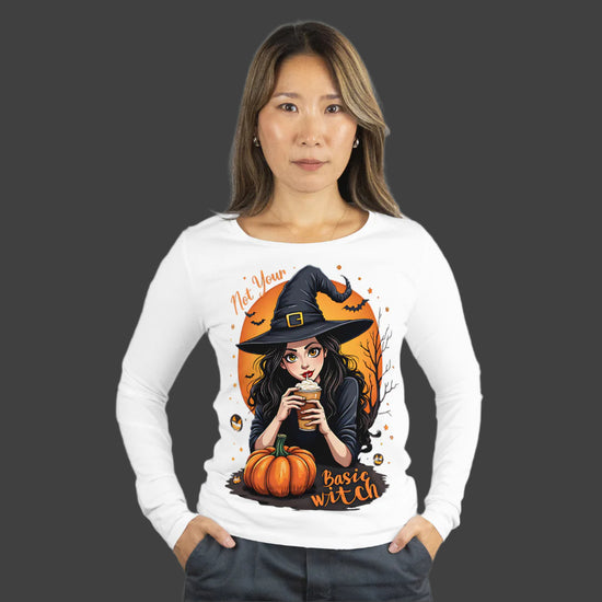 SCUBAAA Women's Not Your Basic Witch Full Sleeve Tee