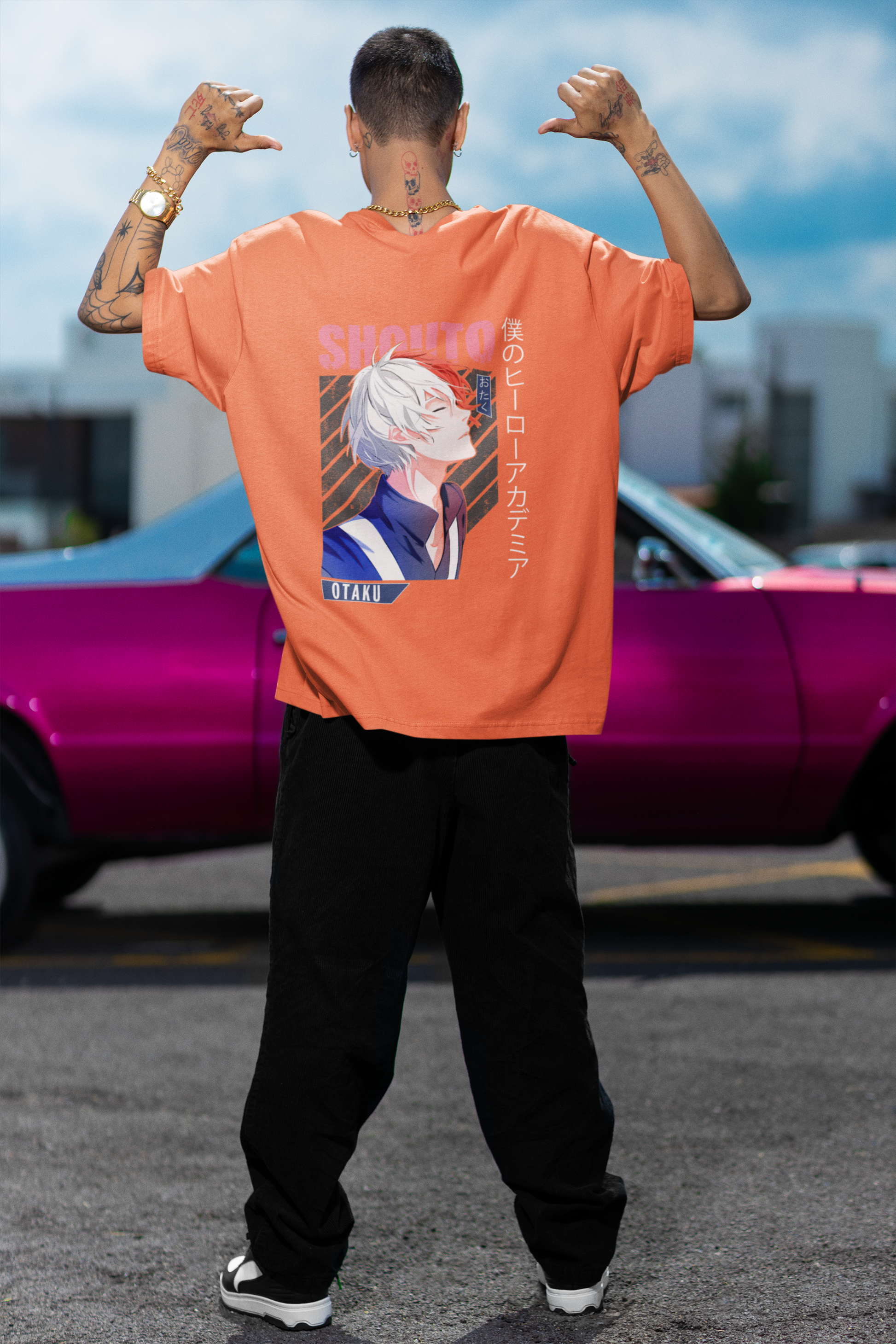 SCUBAAA Men's Heroic Kanji Edition Oversized T-shirt
