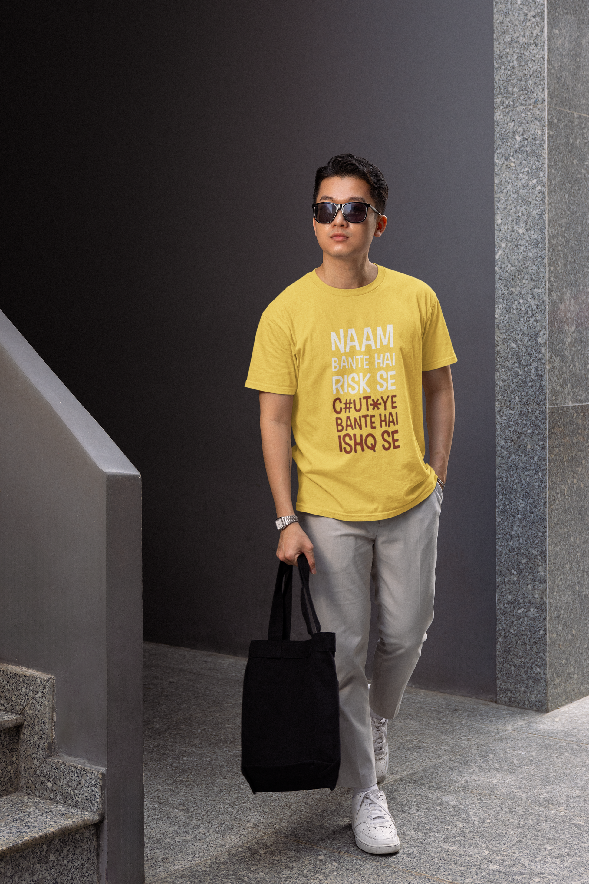 SCUBAAA Men's Naam Bante Haai Risk Se Half Sleeve T-Shirt