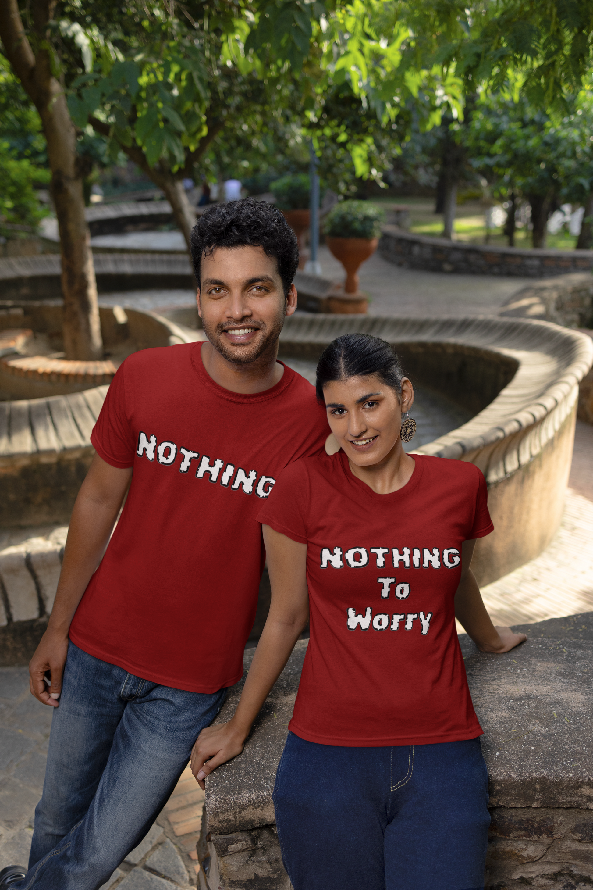 SCUBAAA Couple Combo Nothing To Worry Half Sleeve Regular Fit T-shirt