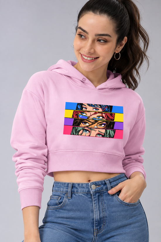 Retro Eyes Cropped Hoodie