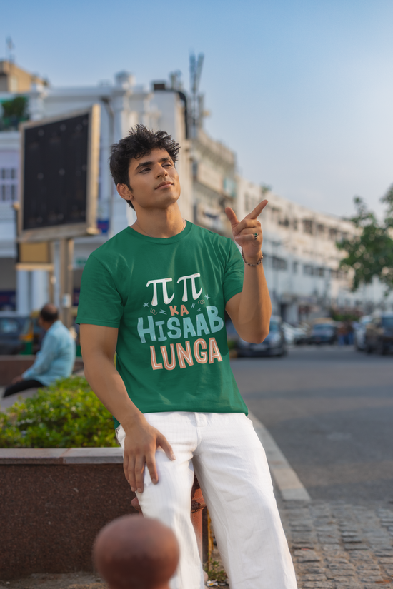 SCUBAAA Men's Pi Pi Ka Hisaab Half Sleeve Regular Fit T-shirt
