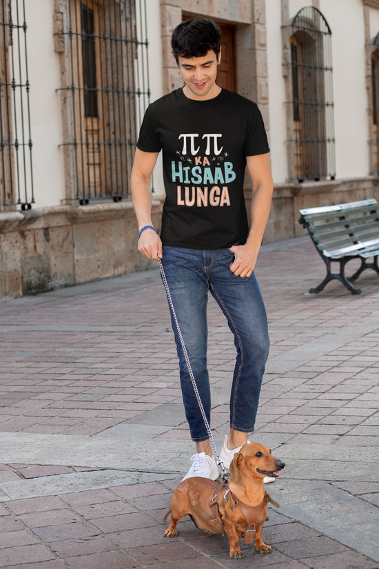 SCUBAAA Men's Pi Pi Ka Hisaab Half Sleeve Regular Fit T-shirt