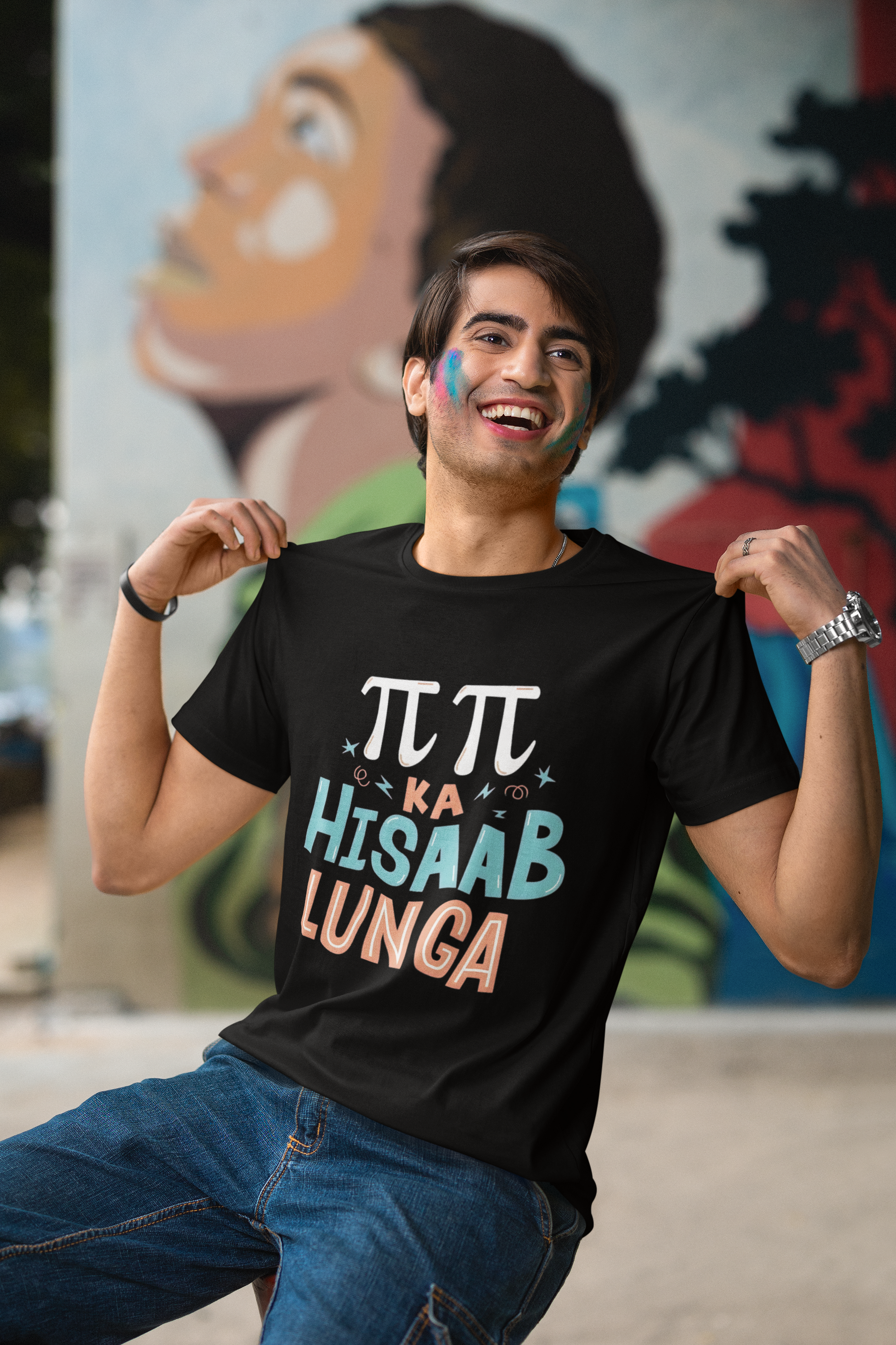 SCUBAAA Men's Pi Pi Ka Hisaab Half Sleeve Regular Fit T-shirt