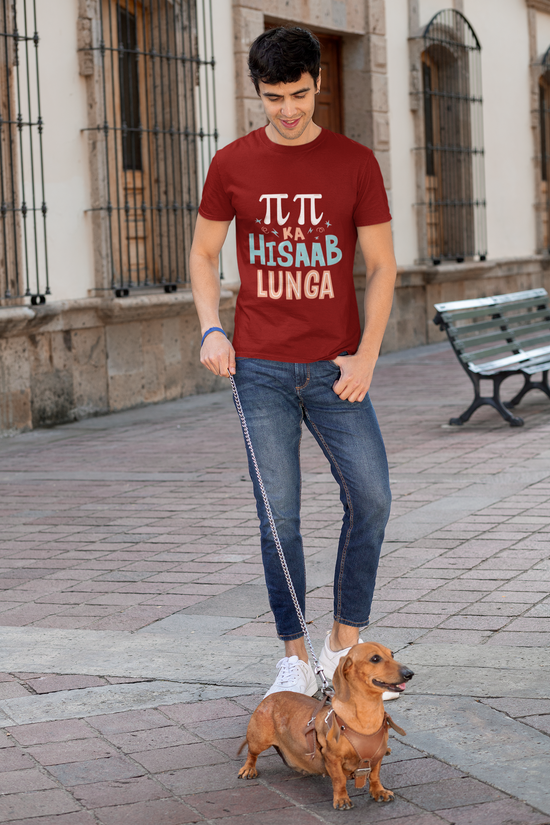 SCUBAAA Men's Pi Pi Ka Hisaab Half Sleeve Regular Fit T-shirt