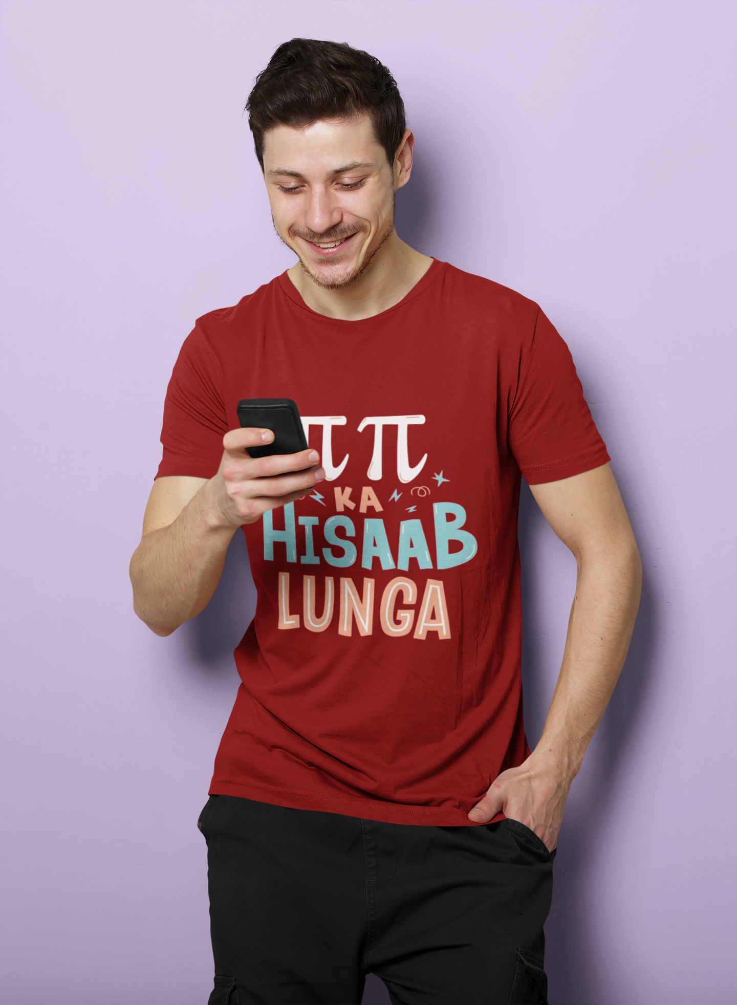SCUBAAA Men's Pi Pi Ka Hisaab Half Sleeve Regular Fit T-shirt