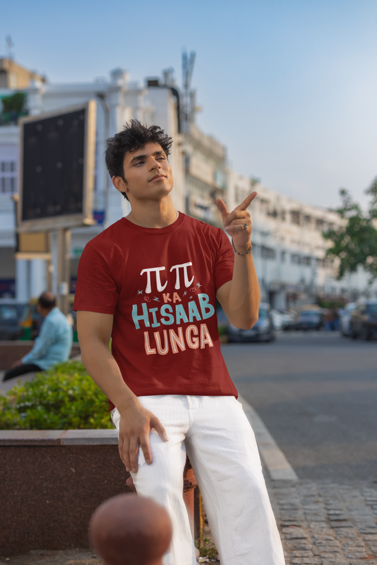SCUBAAA Men's Pi Pi Ka Hisaab Half Sleeve Regular Fit T-shirt