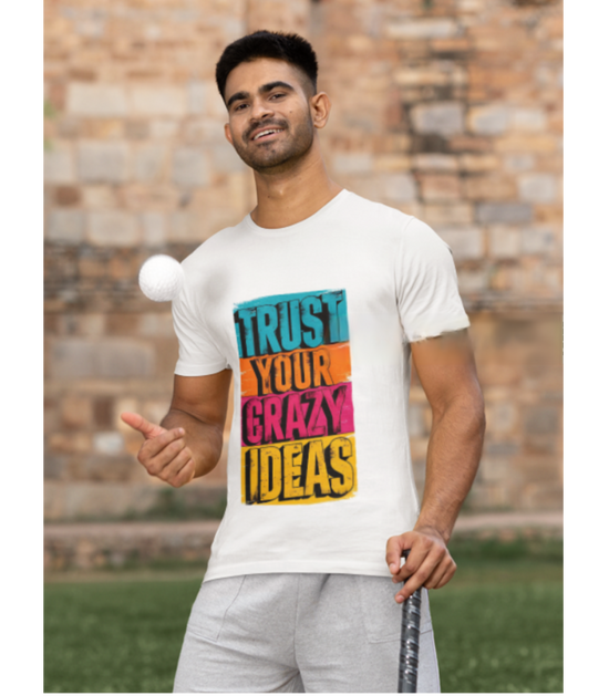 SCUBAAA Men's Trust Your Crazy Ideas Half Sleeve T-Shirt