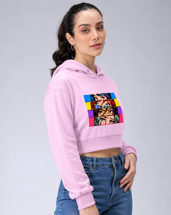 Retro Eyes Cropped Hoodie