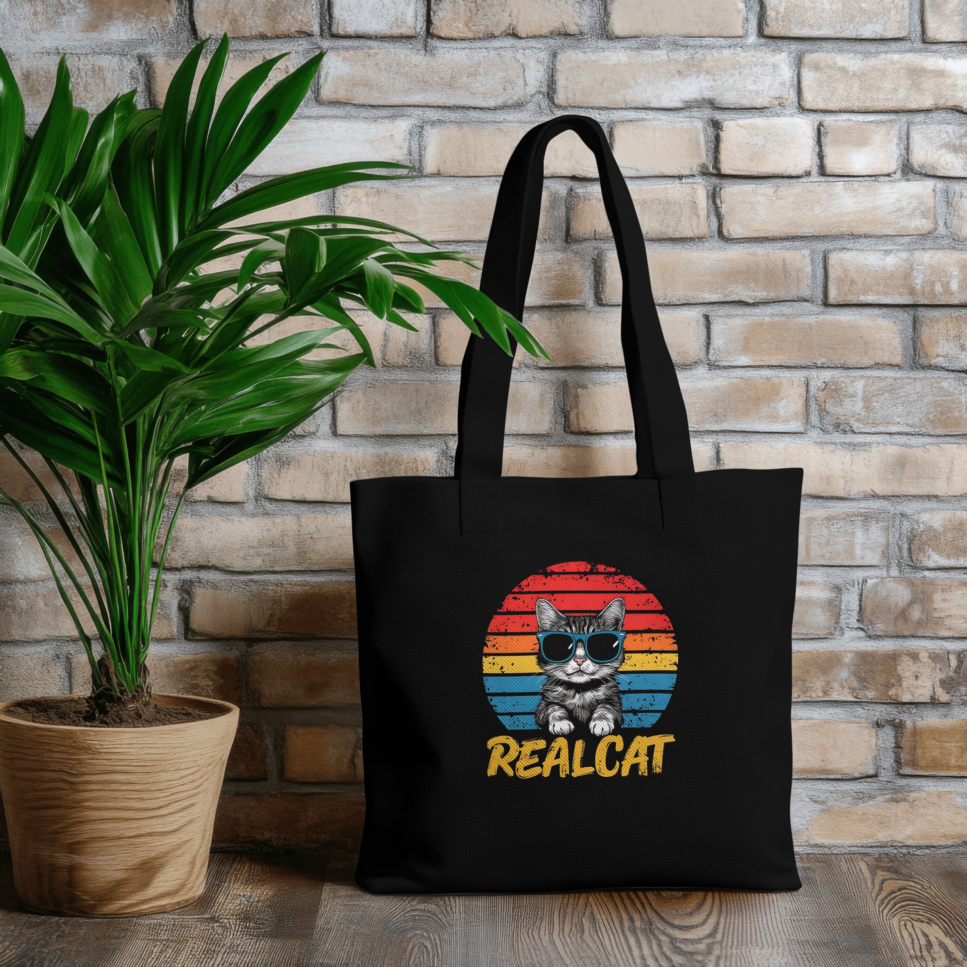 SCUBAAA Real Cat Tote Zipper Bag