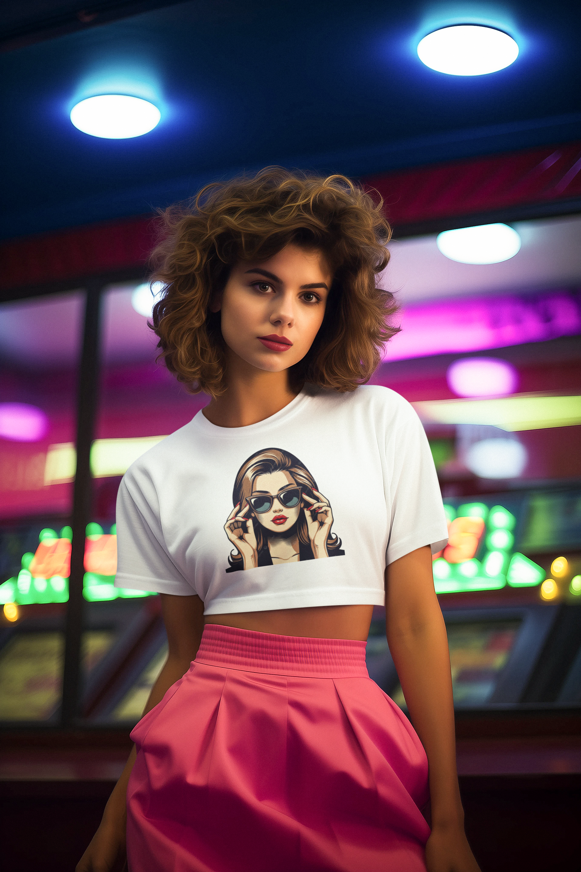 SCUBAAA Women's Retro Glam – Confidence in Shades Crop Top