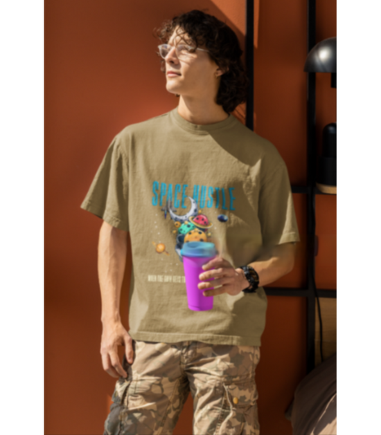 SCUBAAA Men's Space Hustle Oversized T-Shirt