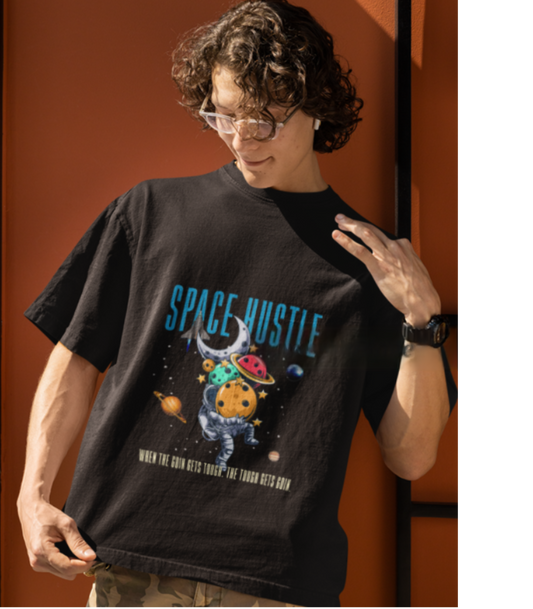 SCUBAAA Men's Space Hustle Oversized T-Shirt