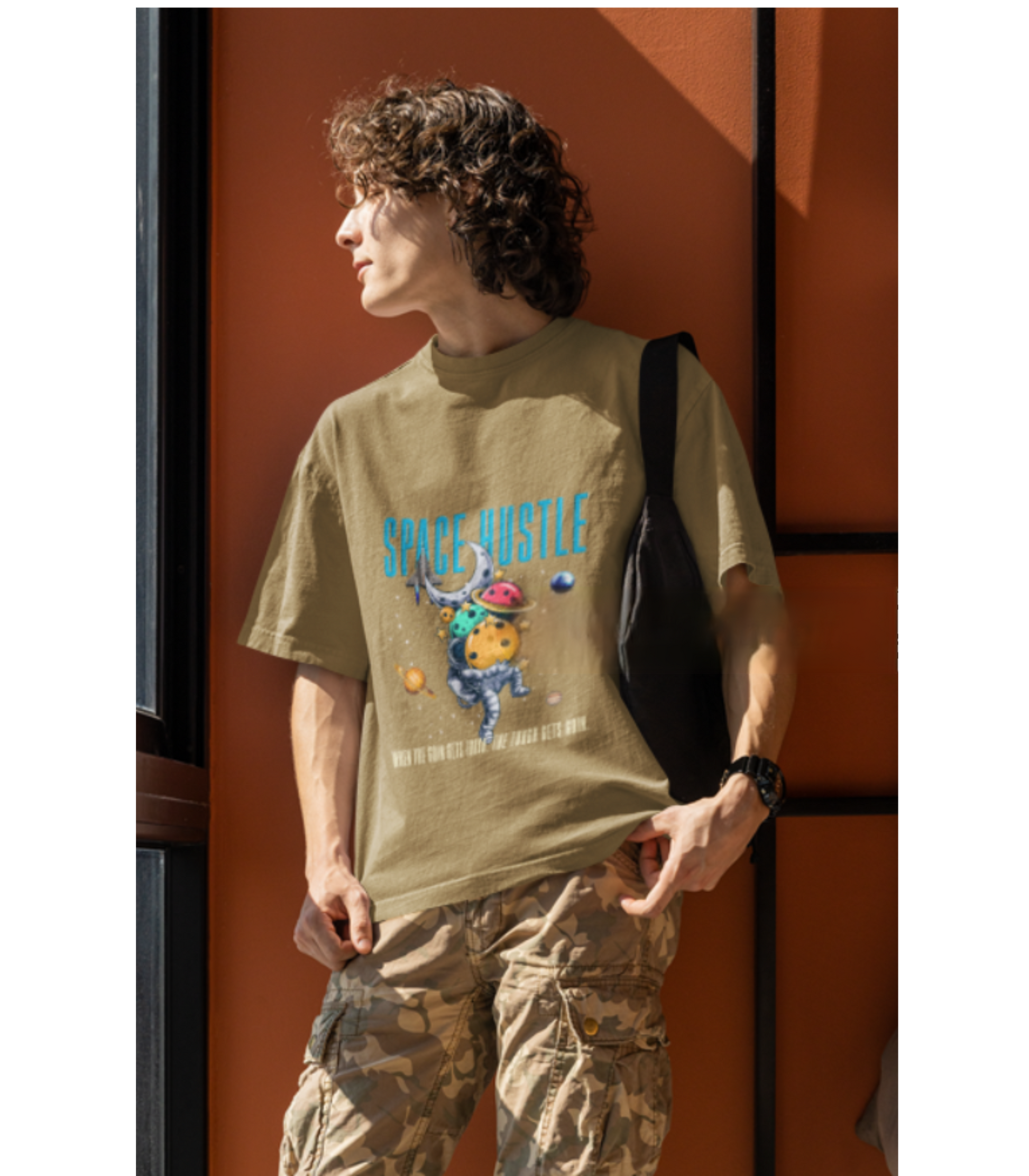 SCUBAAA Men's Space Hustle Oversized T-Shirt