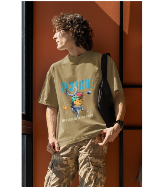 SCUBAAA Men's Space Hustle Oversized T-Shirt