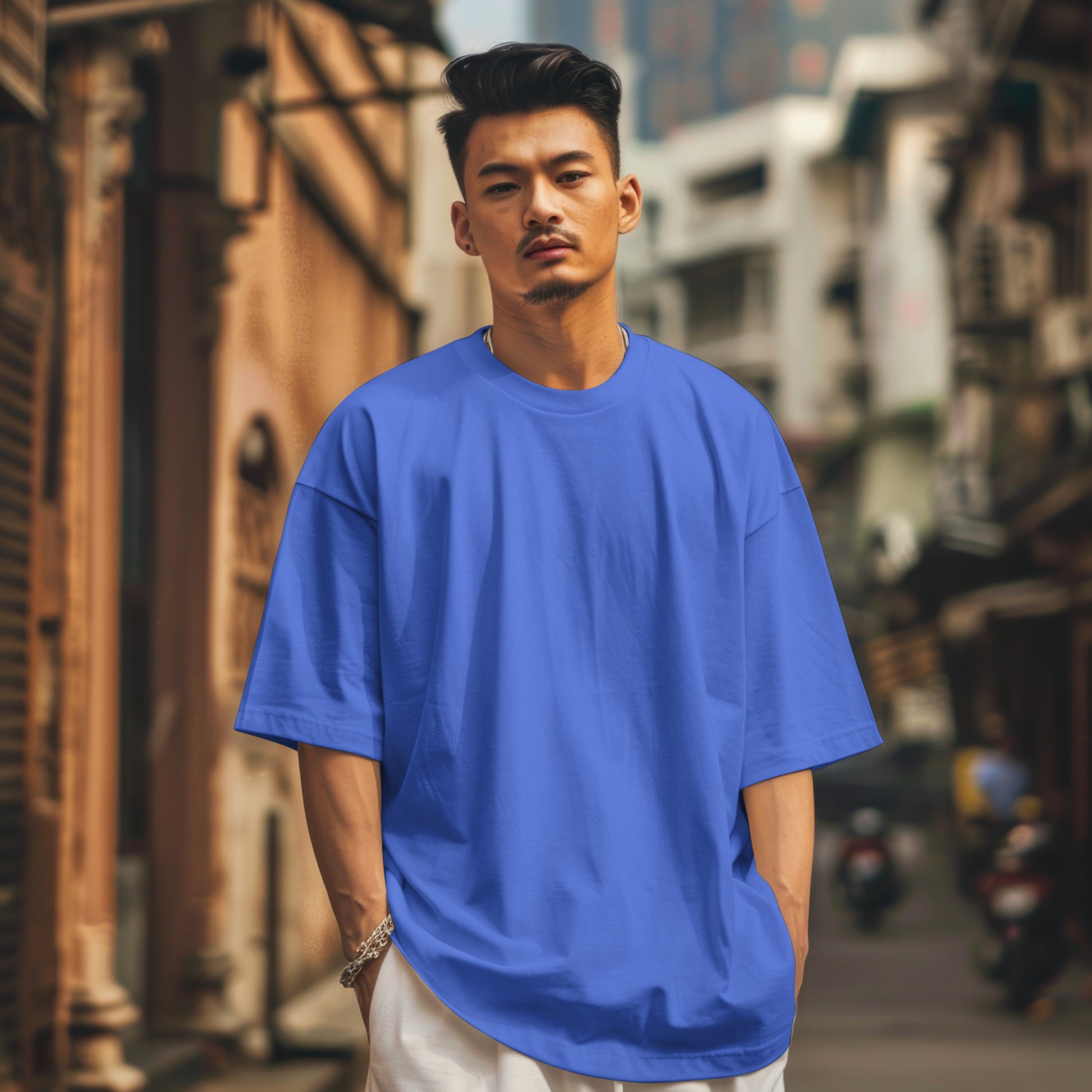 SCUBAAA Men's Stay Sanskari Oversized Half Sleeve T-shirt