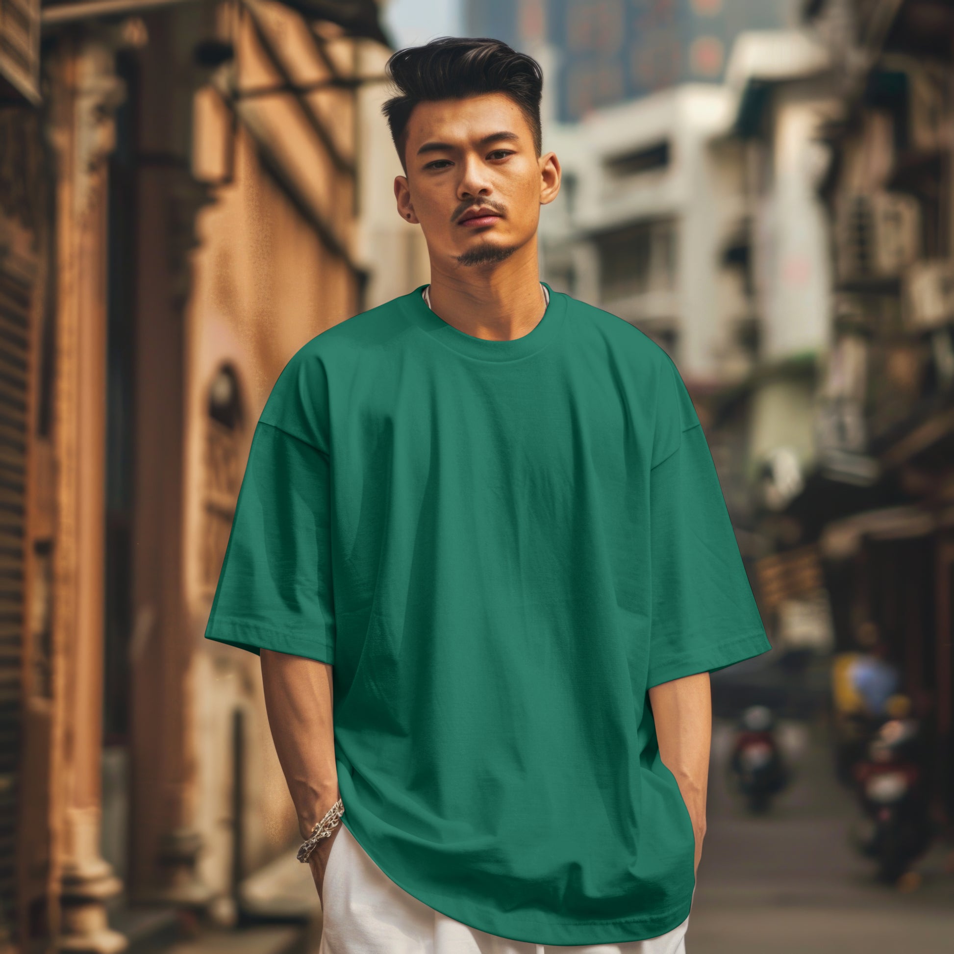 SCUBAAA Men's Stay Sanskari Oversized Half Sleeve T-shirt