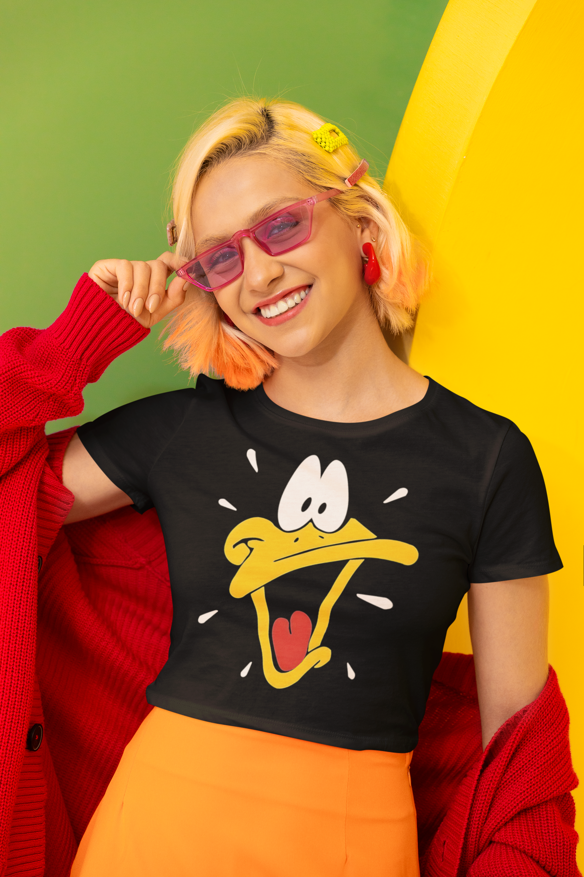 SCUBAAA Women's Shocked Duck Crop Top