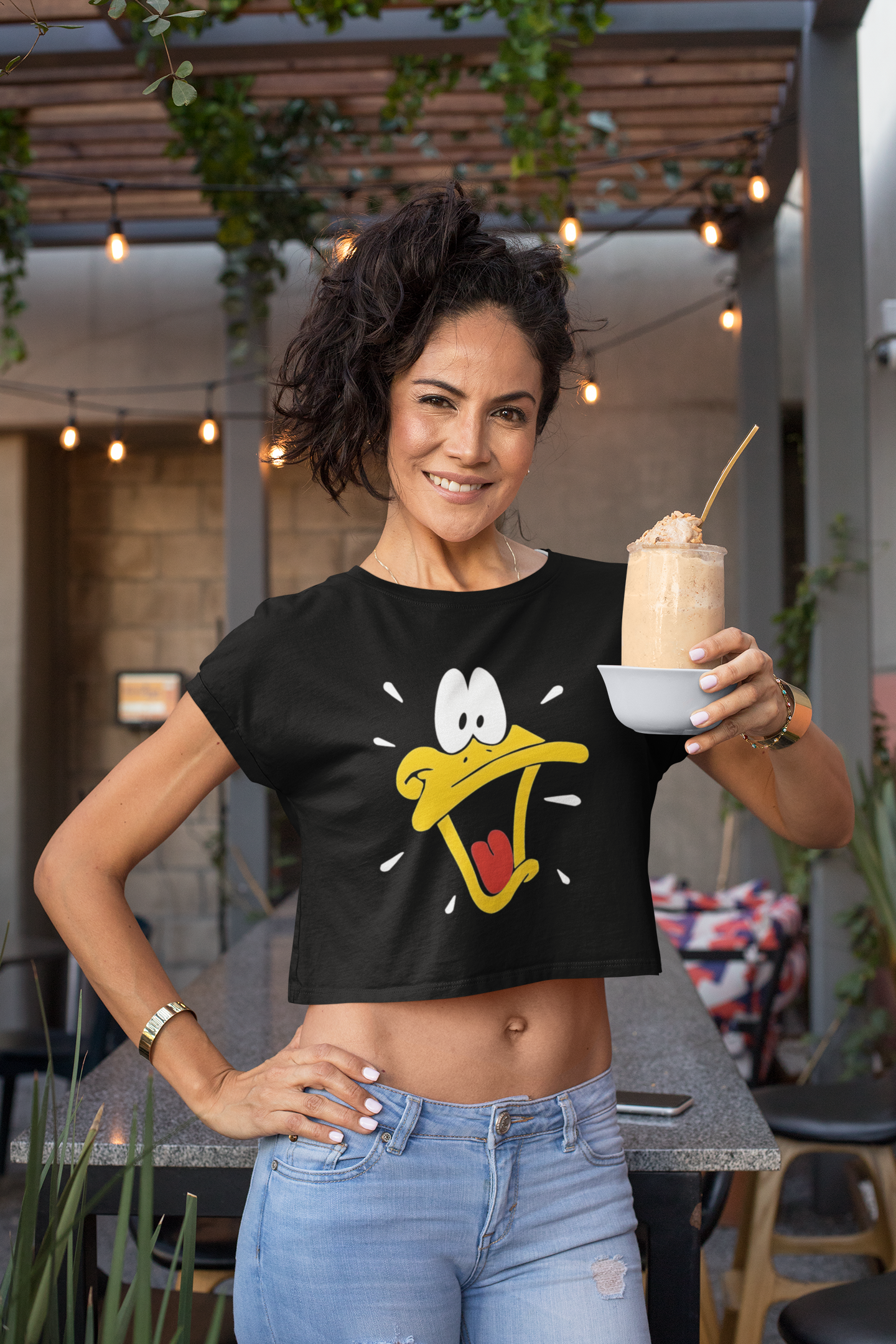 SCUBAAA Women's Shocked Duck Crop Top