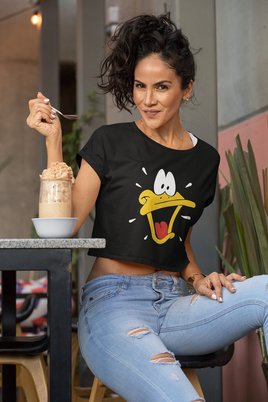 SCUBAAA Women's Shocked Duck Crop Top