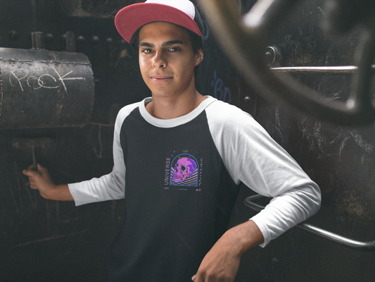 SCUBAAA Men's Skull Raglan Full Sleeve Tee