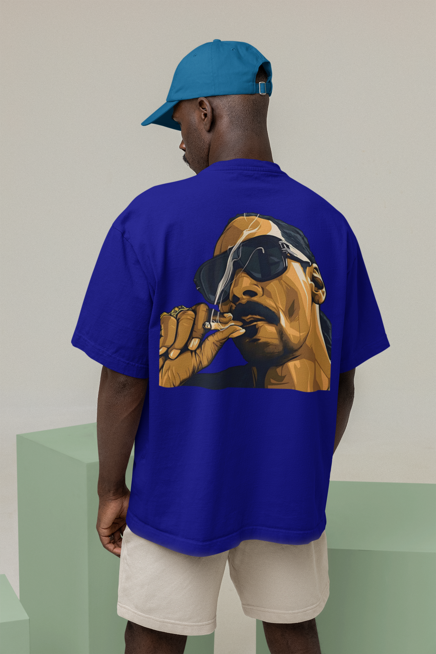 SCUBAAA Men's Bong Oversized Half Sleeve T-shirt
