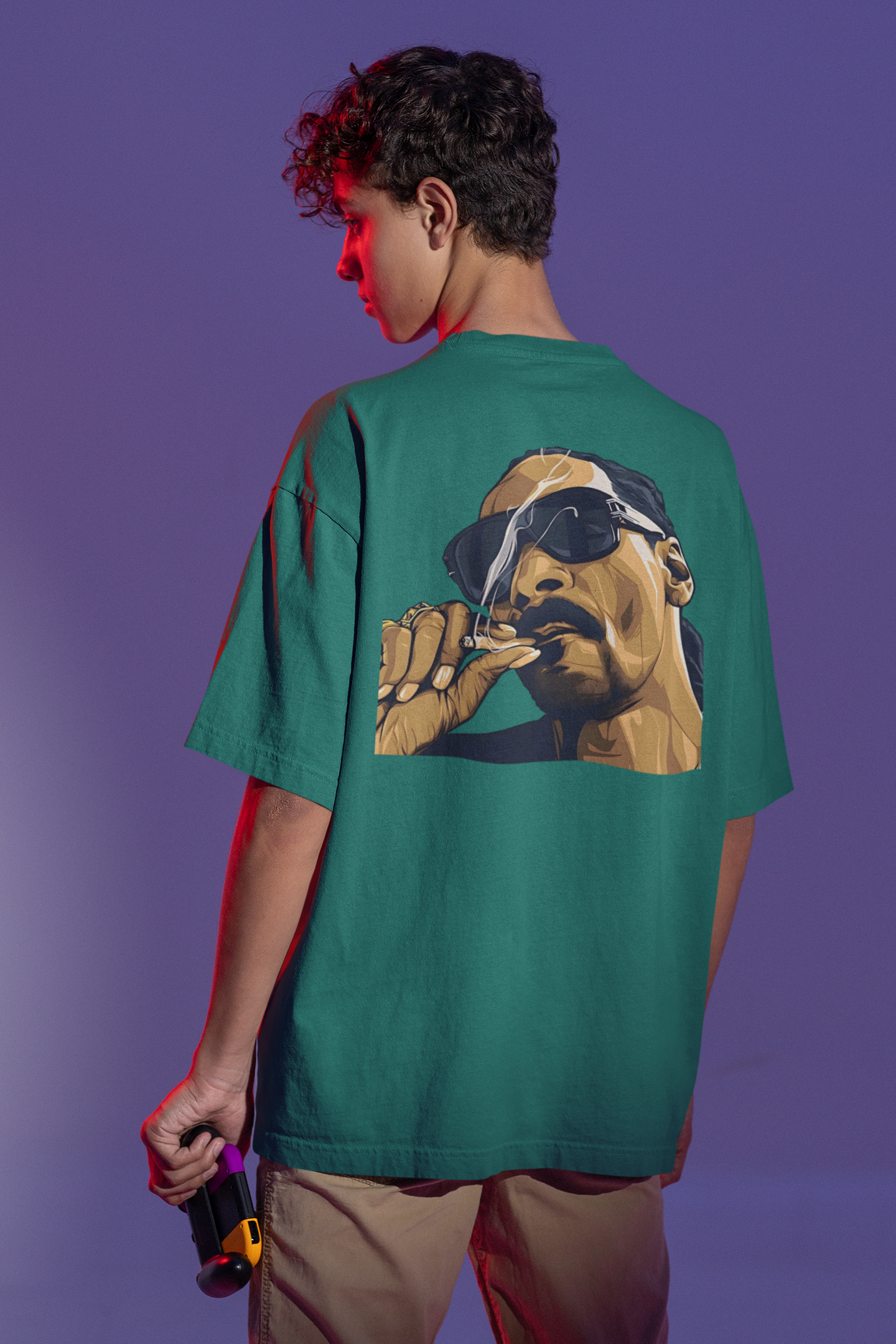 SCUBAAA Men's Bong Oversized Half Sleeve T-shirt