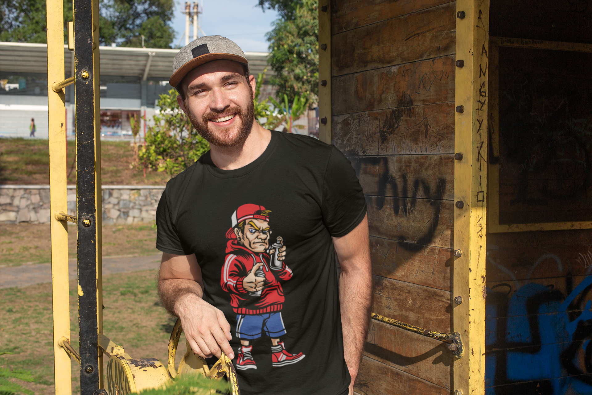 SCUBAAA Men's Street Vibes Cartoon Supima Tee