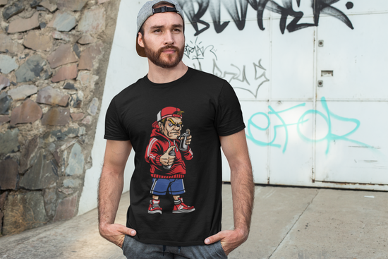 SCUBAAA Men's Street Vibes Cartoon Supima Tee