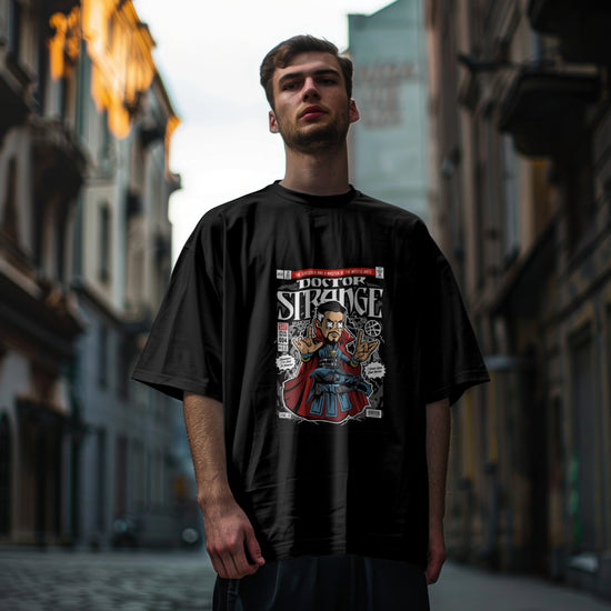 SCUBAAA Men's Dr. Strange Pop Art Oversized Half Sleeve T-shirt