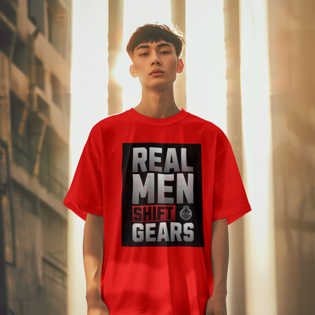 SCUBAAA - Men's Real Men Shift Gears Oversized T-Shirt