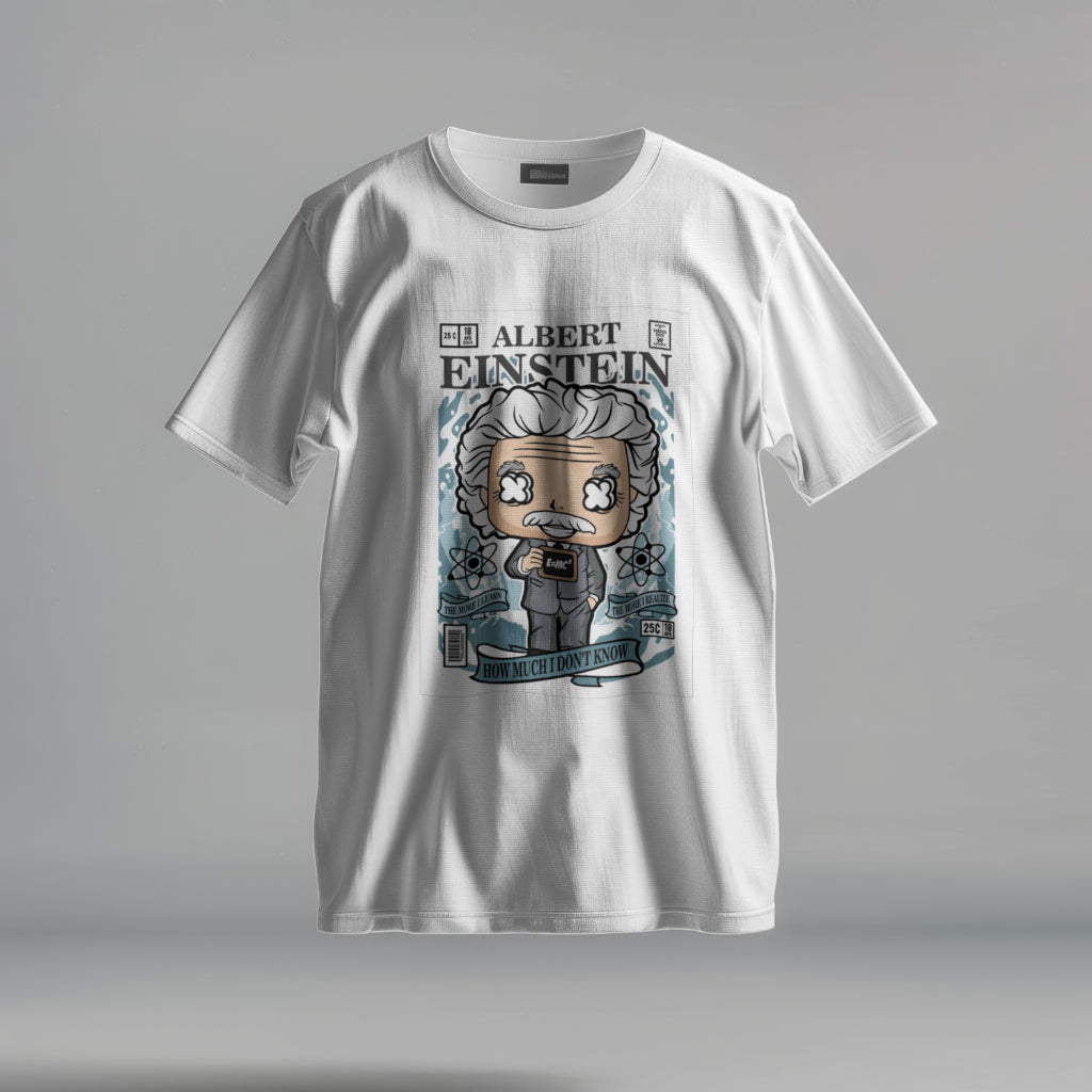 SCUBAAA Men's Einstein Pop Art Oversized Half Sleeve T-shirt