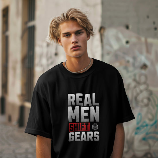 SCUBAAA - Men's Real Men Shift Gears Oversized T-Shirt