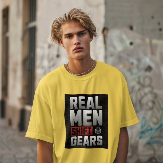 SCUBAAA - Men's Real Men Shift Gears Oversized T-Shirt