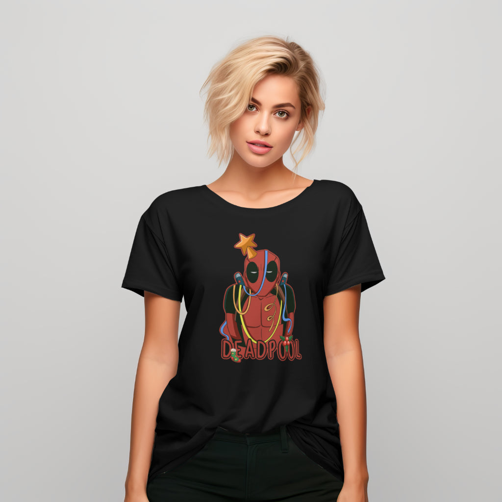 SCUBAAA Woman's Half Sleeve Deadpool Regular Fit Tshirt