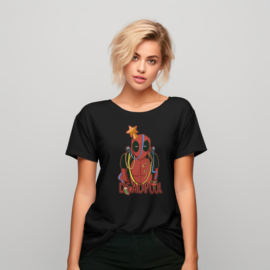 SCUBAAA Woman's Half Sleeve Deadpool Regular Fit Tshirt