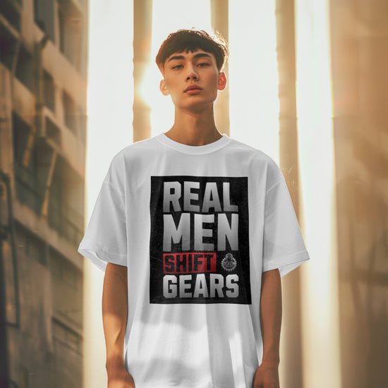 SCUBAAA - Men's Real Men Shift Gears Oversized T-Shirt