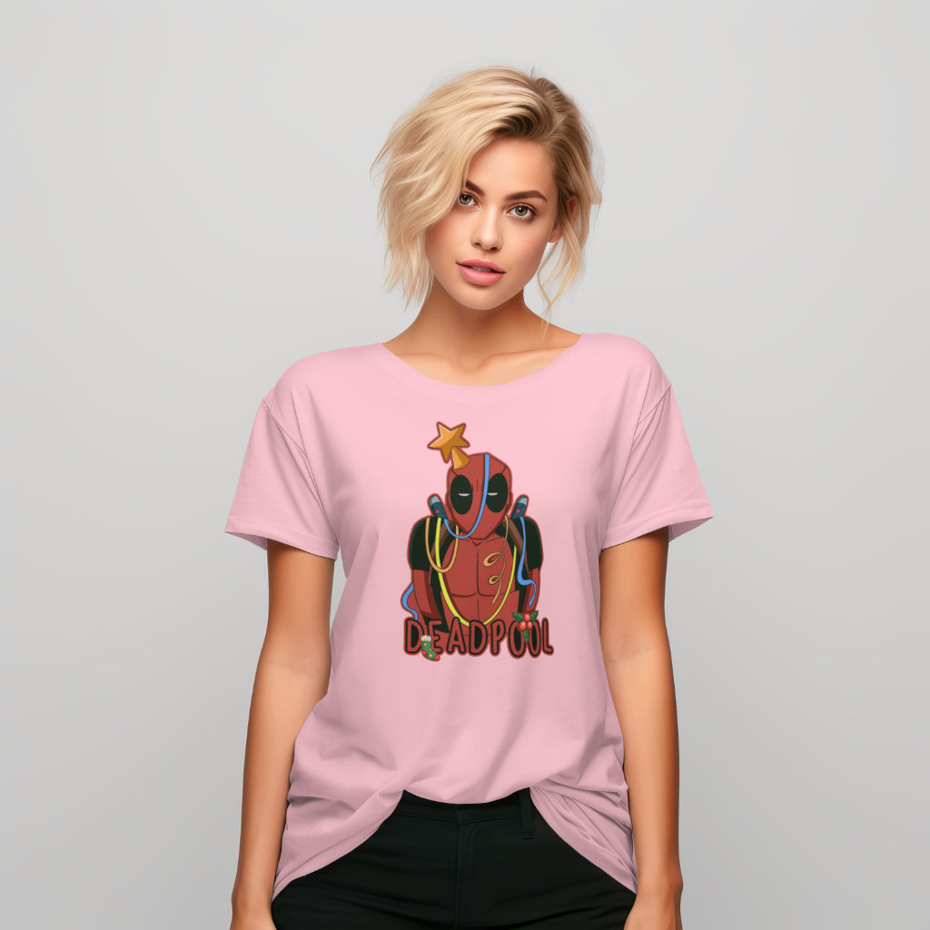 SCUBAAA Woman's Half Sleeve Deadpool Regular Fit Tshirt