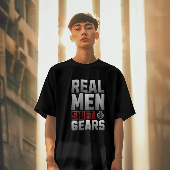 SCUBAAA - Men's Real Men Shift Gears Oversized T-Shirt