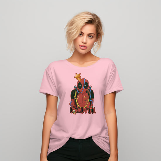 SCUBAAA Woman's Half Sleeve Deadpool Regular Fit Tshirt
