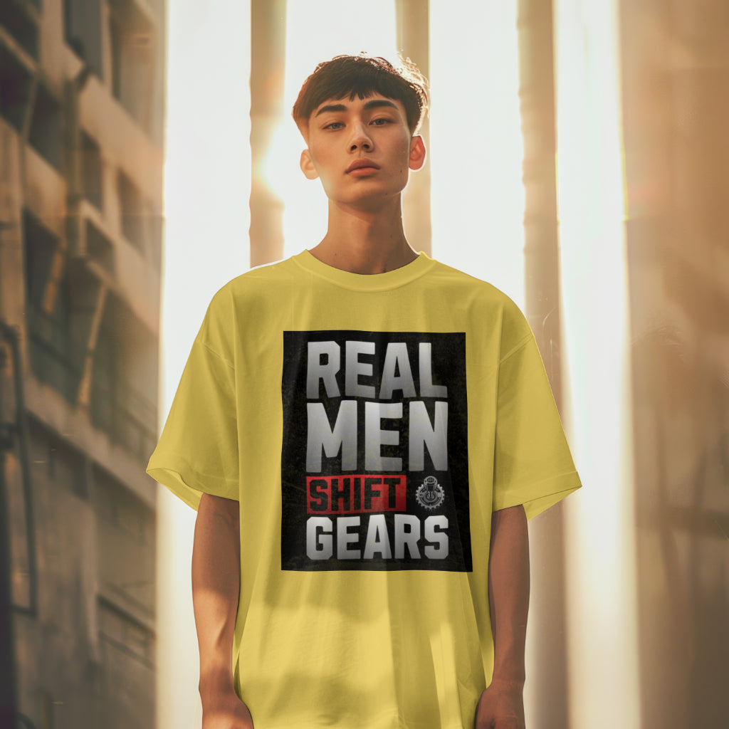 SCUBAAA - Men's Real Men Shift Gears Oversized T-Shirt