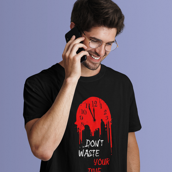 SCUBAAA Men's Time Half Sleeve T-Shirt